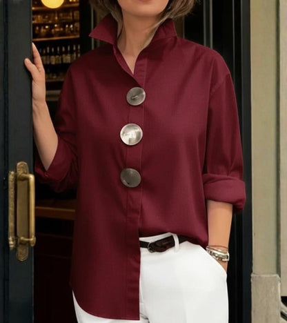 Queniva - Structured Blouse - Blue