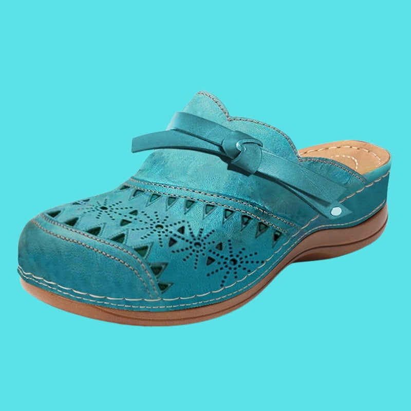 Aerina - Cushioned Flat Mules - Green