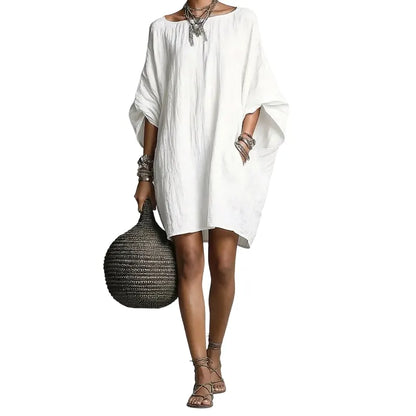 Sabina - Soft-Touch Off-Shoulder Midi Dress - White