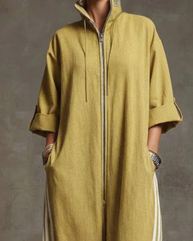 Lurelle - Zip Front Jumpsuit - Yellow
