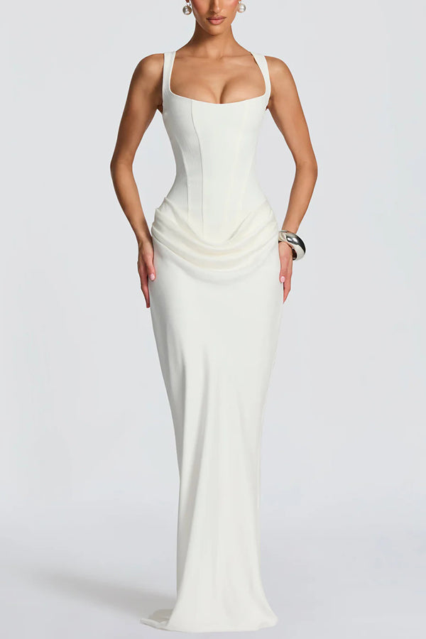 Naomi - Silky Maxi Dress - White