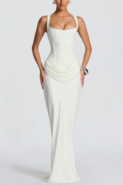 Naomi - Silky Maxi Dress - White