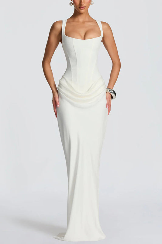 Naomi - Silky Maxi Dress - White