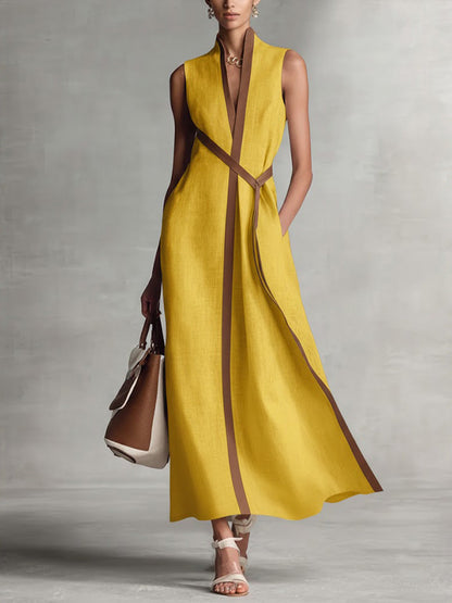 Rysella - Refined Linen-Blend Wrap Maxi Dress - White