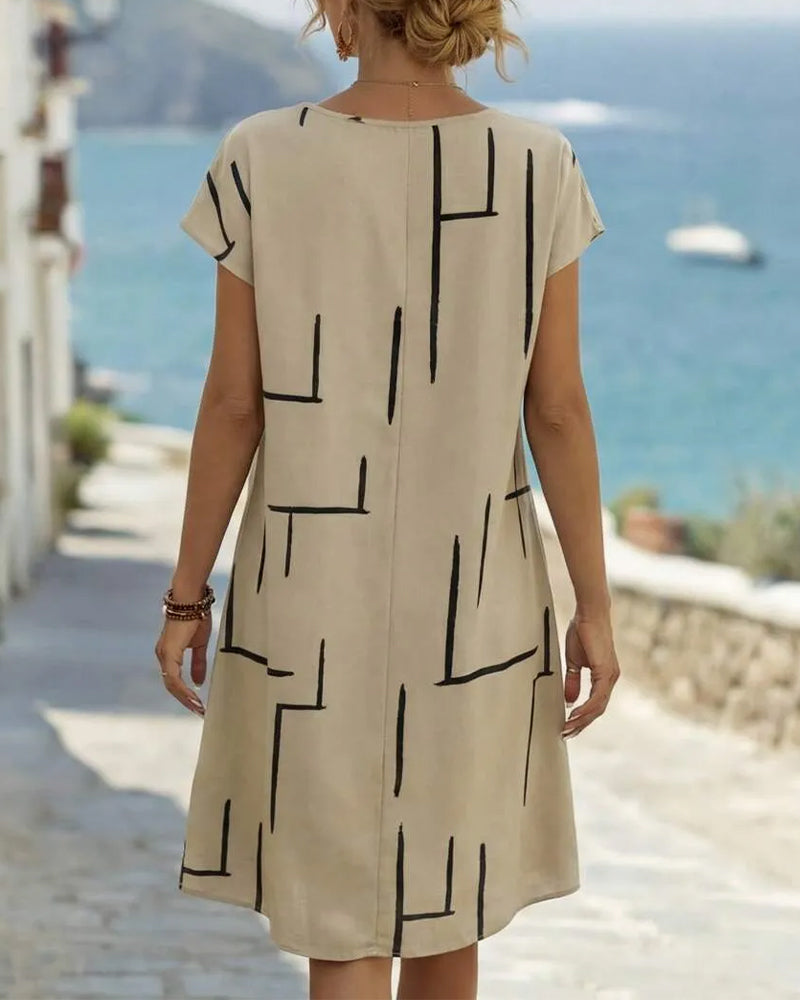 Delia - Soft-Touch Summer Dress - Beige