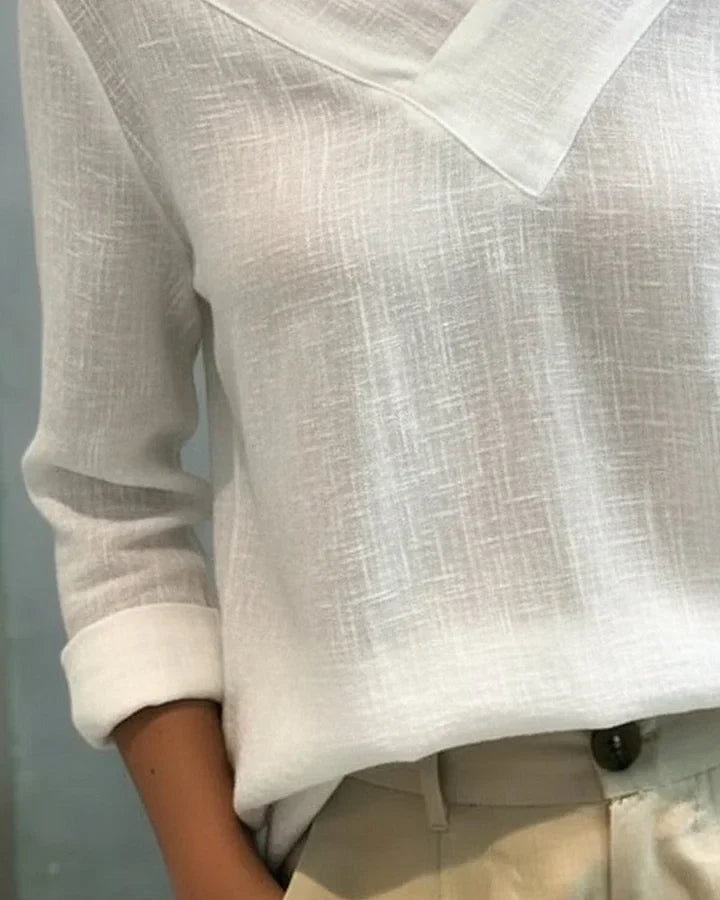 Calira - Soft-Touch V-Neck Off-Shoulder Top - Pink