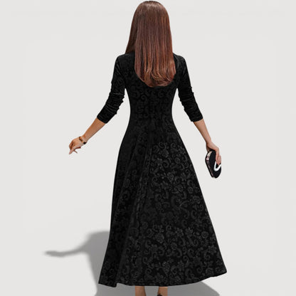 Orliya - Luxe Soft-Touch Evening Dress - Black