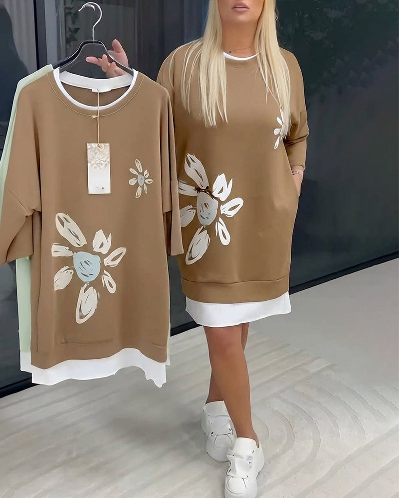 Helia - Soft-Touch Sweatshirt Dress - Green