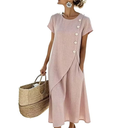 Hestelle - Refined Summer Dress - Blue
