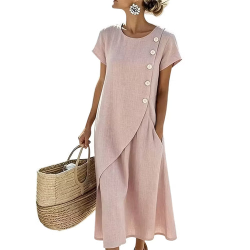 Hestelle - Refined Summer Dress - Blue