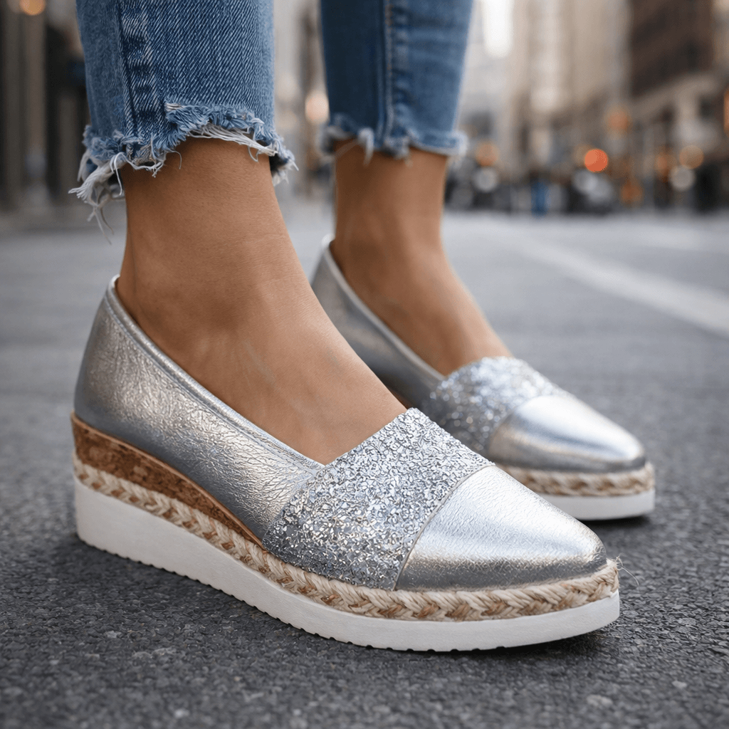 Kirsty - Sparkling Wedge Sneakers - Gold