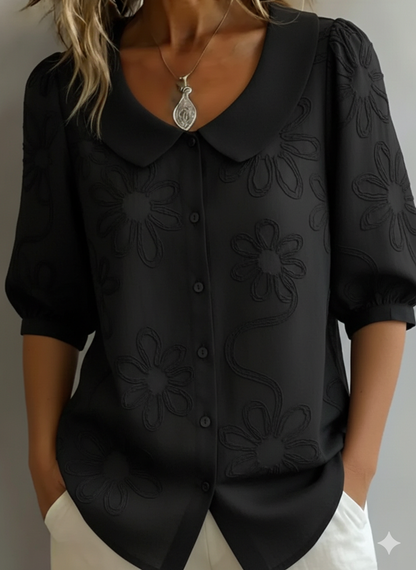 Perina - Soft-Touch Floral Blouse - Yellow