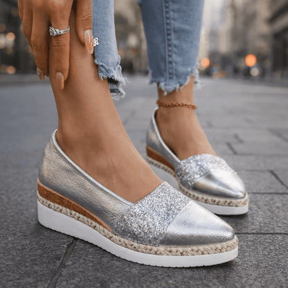 Kirsty - Sparkling Wedge Sneakers - Gold