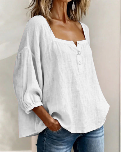 Zoya - Breezy Linen Blouse - White