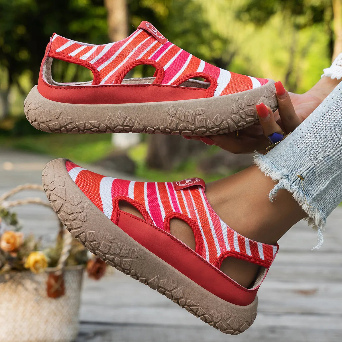 Maelina - Cushioned Comfort Walking Sneakers - Pink