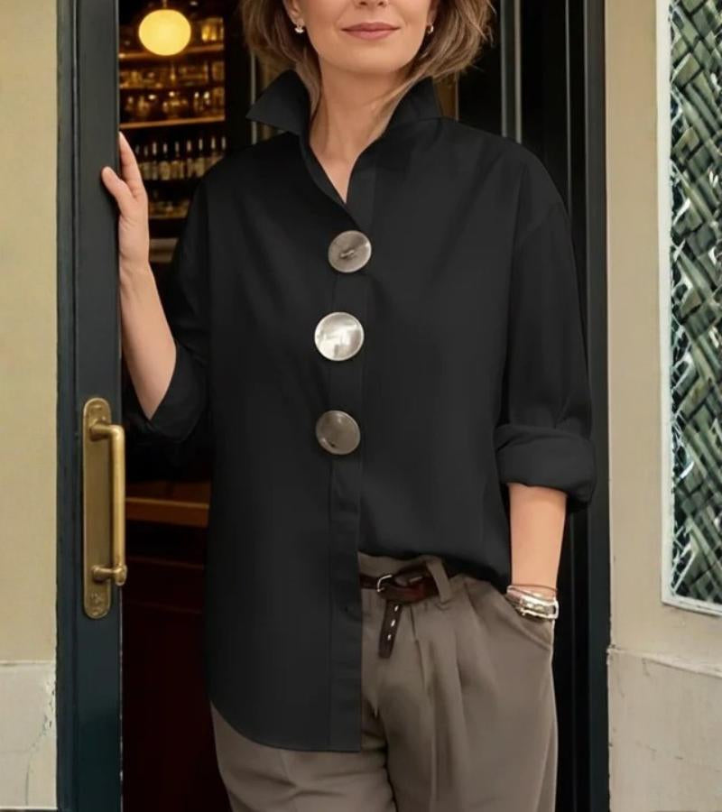 Queniva - Structured Blouse - Blue
