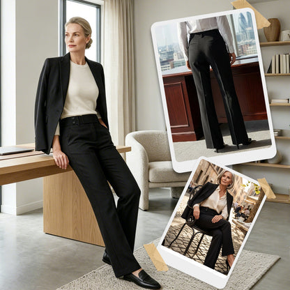 Elowra - Tailored Flared Suit Trousers - White