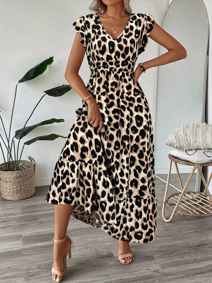 Osyrel - Printed Midi Dress - Apricot