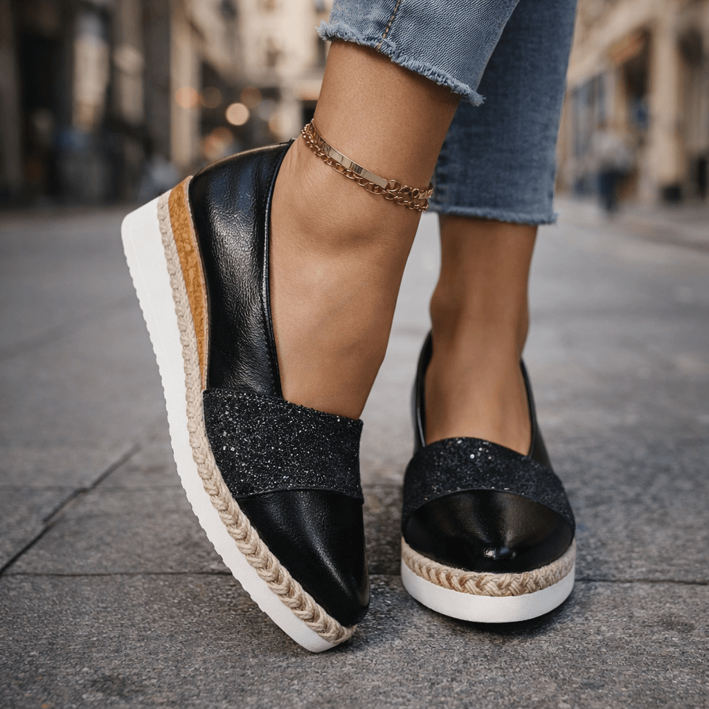 Kirsty - Sparkling Wedge Sneakers - Gold