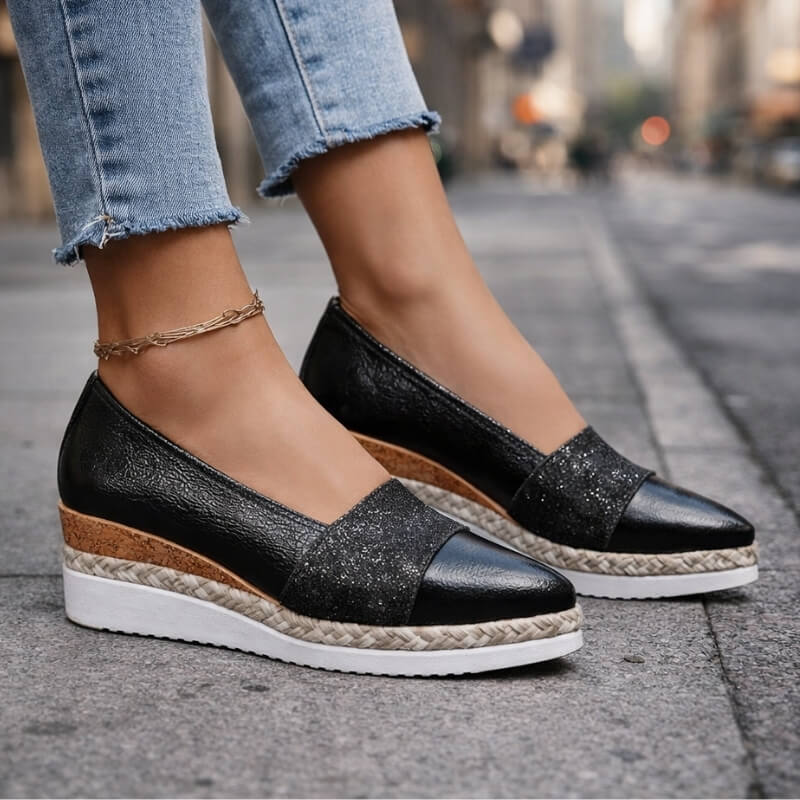Kirsty - Sparkling Wedge Sneakers - Gold