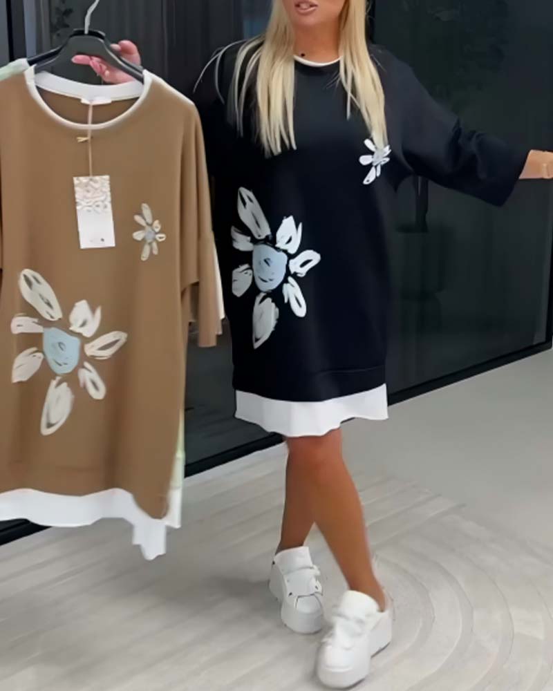 Helia - Soft-Touch Sweatshirt Dress - Black
