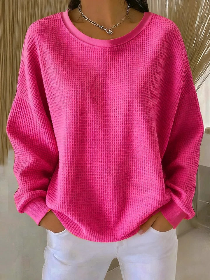 Olean - Soft-Touch Oversized Sweatshirt - Fuchsia