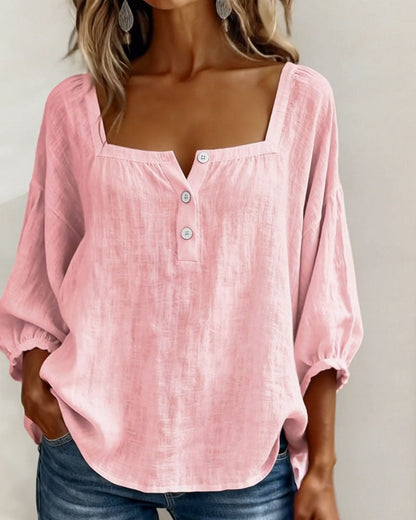 Zoya - Breezy Linen Blouse - White