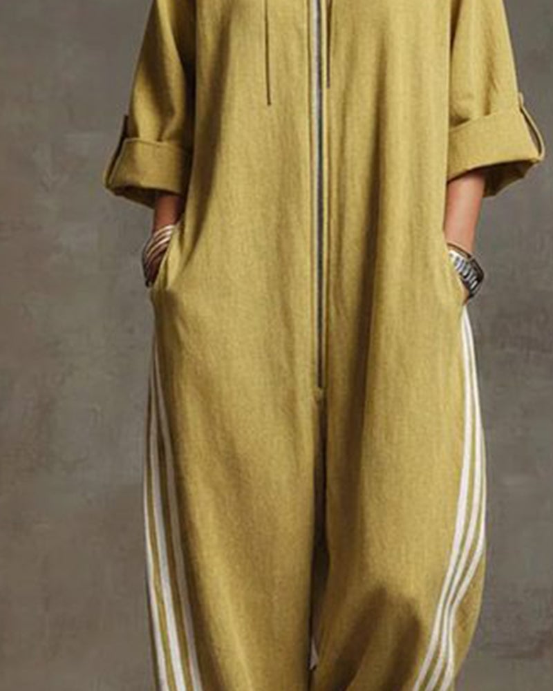 Lurelle - Zip Front Jumpsuit - Dark Blue