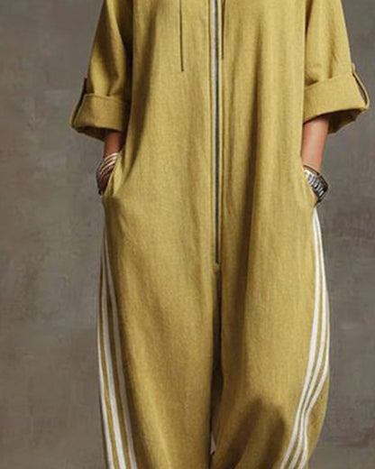 Lurelle - Zip Front Jumpsuit - Dark Blue