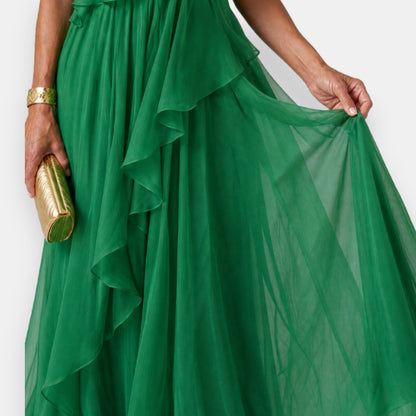 Heloisia - Luxe One-Shoulder Evening Gown - Green