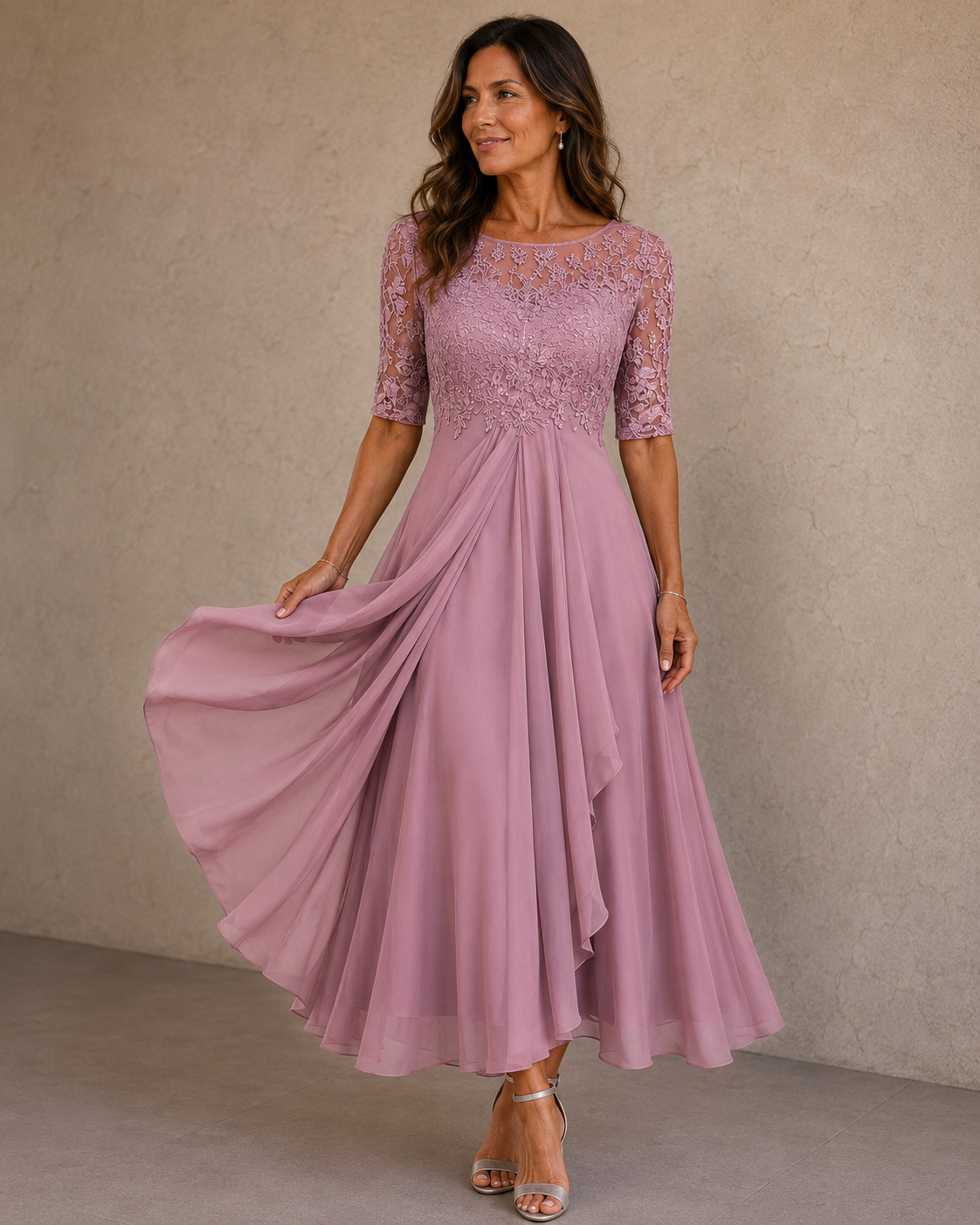 Esteline - Soft-Touch Occasion Dress - Blue