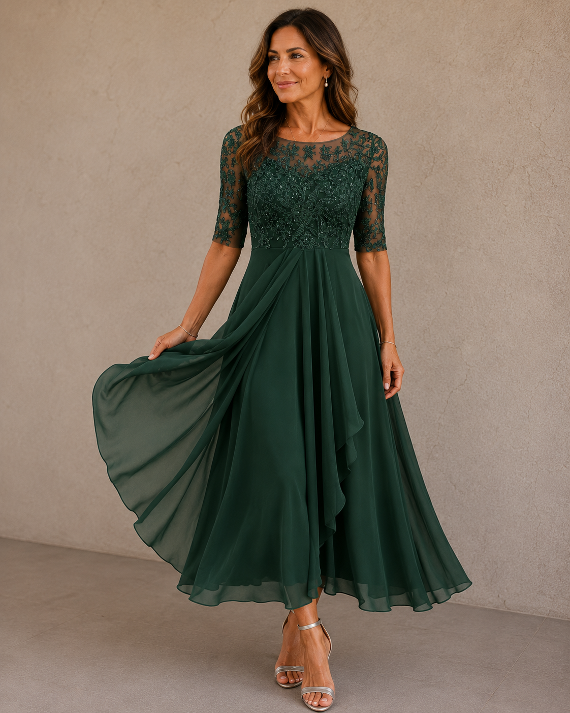 Esteline - Soft-Touch Occasion Dress - Blue