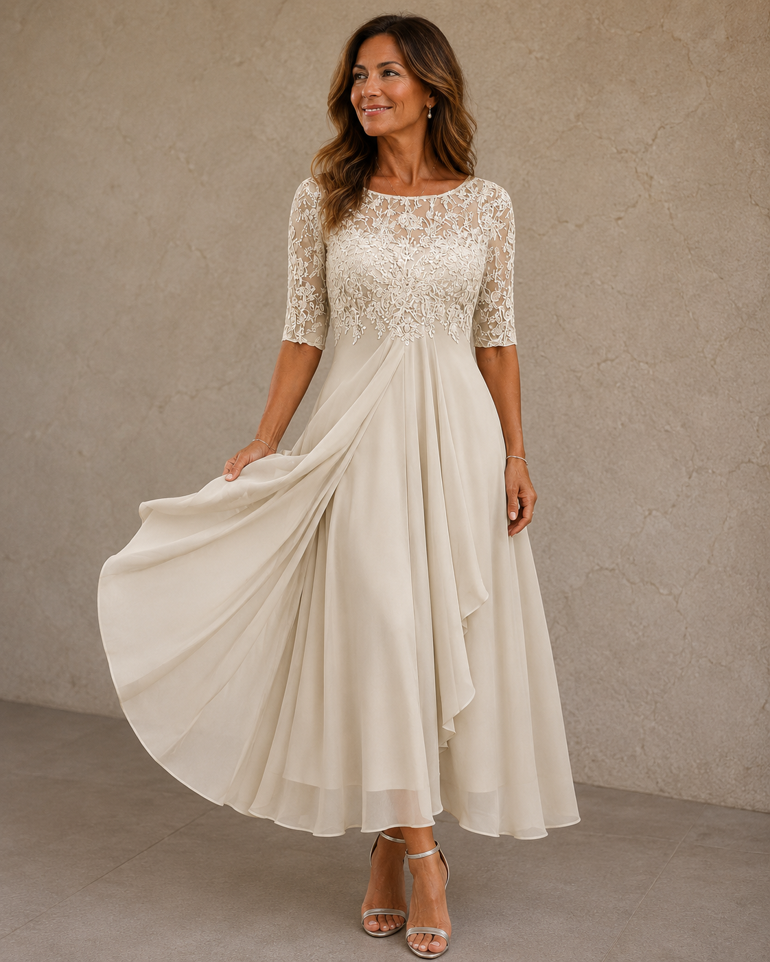 Esteline - Soft-Touch Occasion Dress - Blue