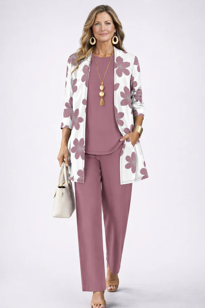 Joanna - Lightweight Three-Piece Set - Pink