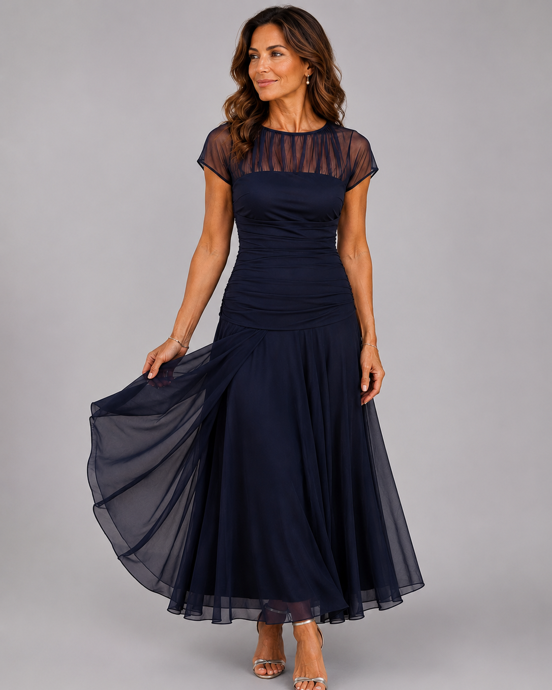 Belisama - Flowing Dress - Navy Blue