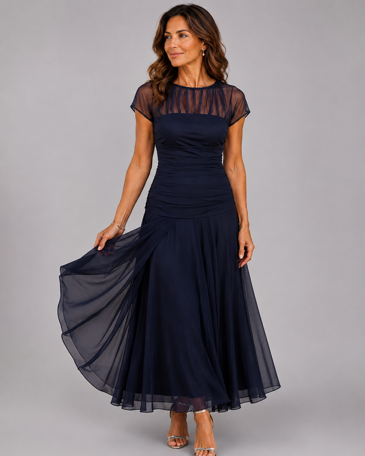Belisama - Flowing Dress - Navy Blue