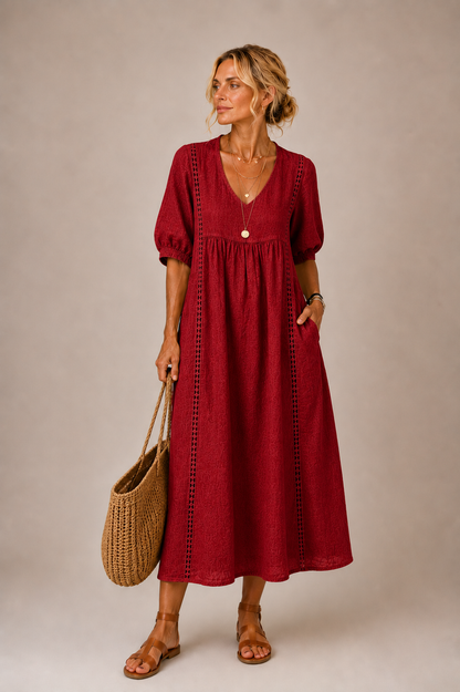 Caralyn - Lightweight Midi Dress - Light Blue