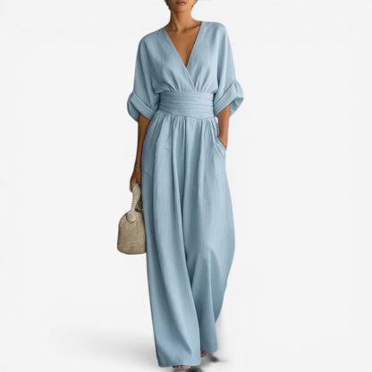 Olyara - Tailored Jumpsuit - Light Blue
