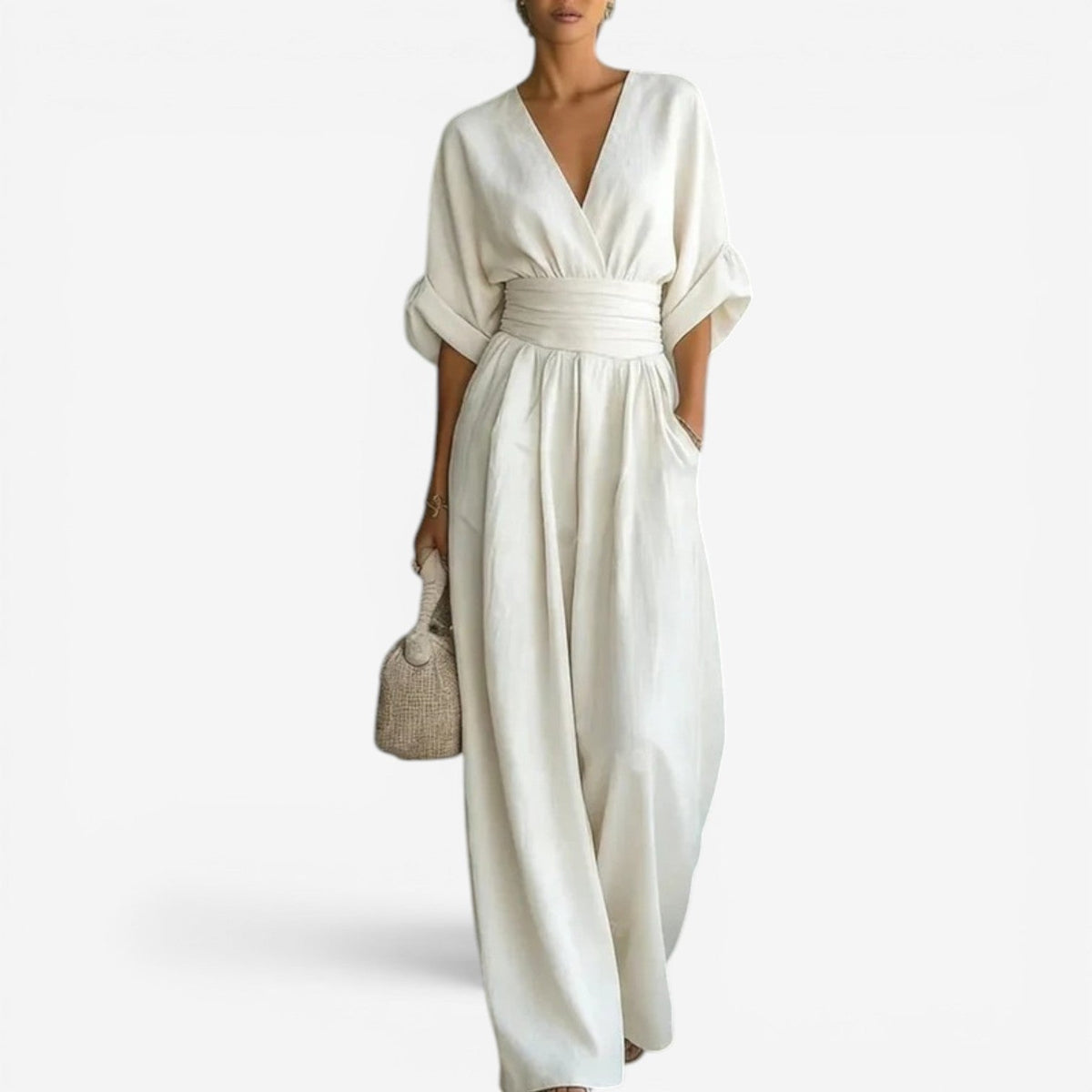 Olyara - Tailored Jumpsuit - Light Blue
