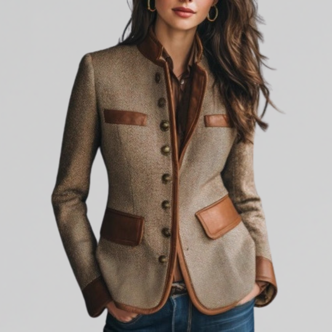 Lianea - Textured Tailored Jacket - Brown