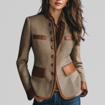 Lianea - Textured Tailored Jacket - Brown
