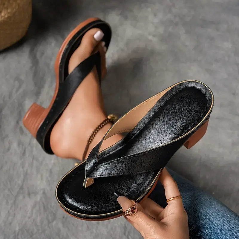 Felina - Cushioned Heeled Sandals - Gold
