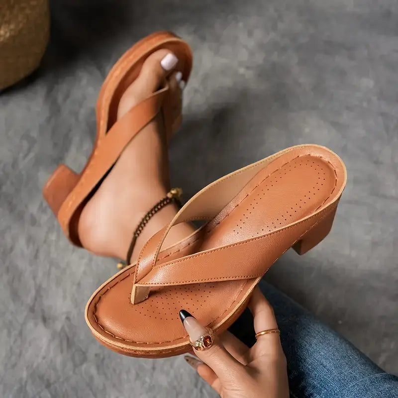 Felina - Cushioned Heeled Sandals - Gold