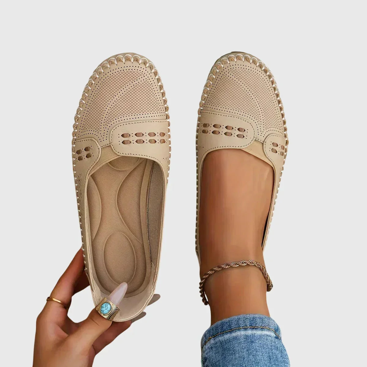 Willow - Supportive Slip-On Shoes - Beige