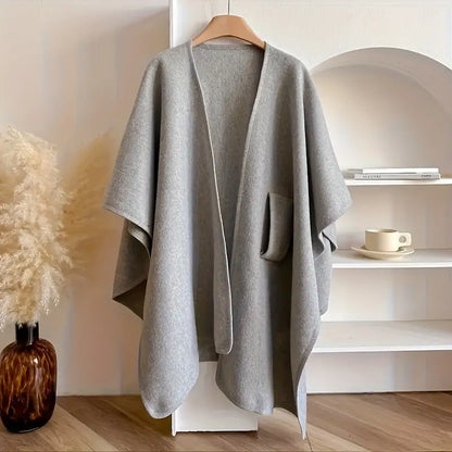 Teysia - Soft-Touch Draped Shawl - Light Grey