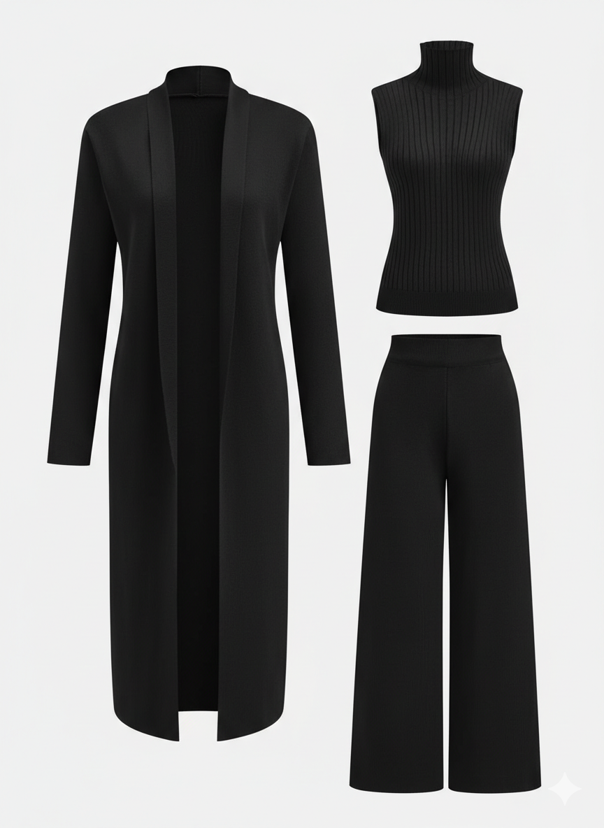 Ariaen - Coordinated Three Piece Set - Black