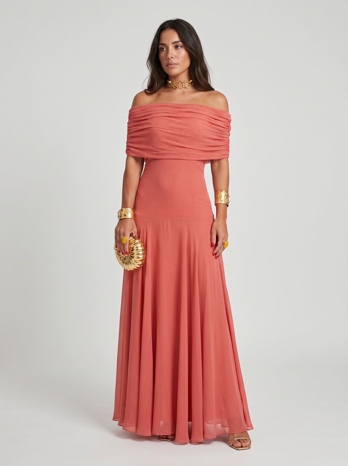 Kaida - Draped Off-Shoulder Dress