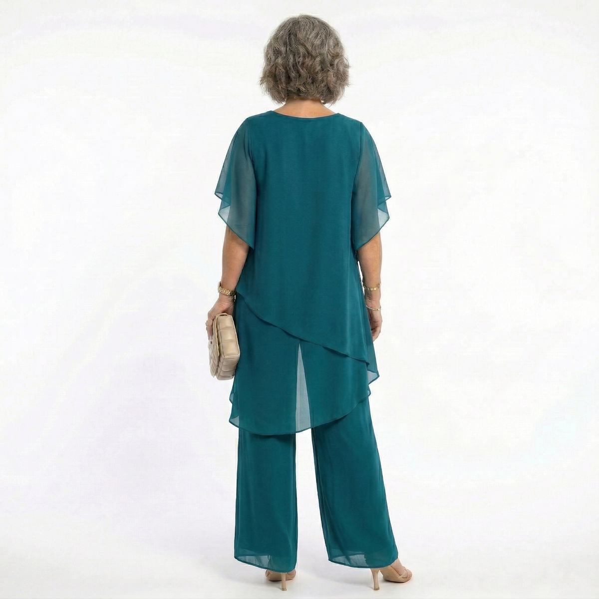 Thessalie - Fluid Evening Jumpsuit - Aqua Blue