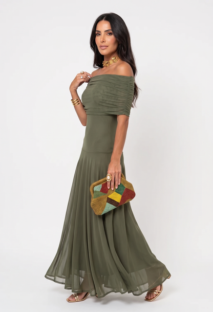 Kaida - Draped Off-Shoulder Dress - Pink