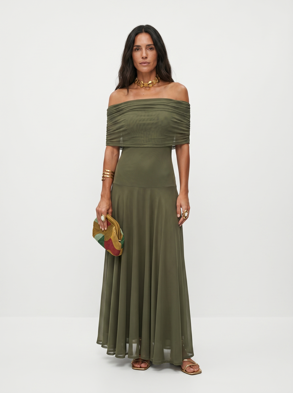 Kaida - Draped Off-Shoulder Dress - Pink